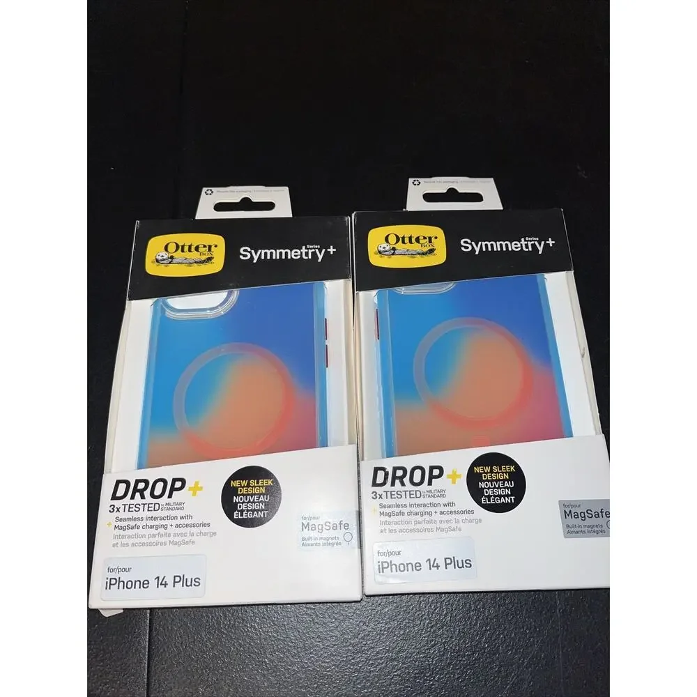 OTTERBOX Symm. Series+ MagSafe case for iPhone 14 Plus Multicolor blue orange 2